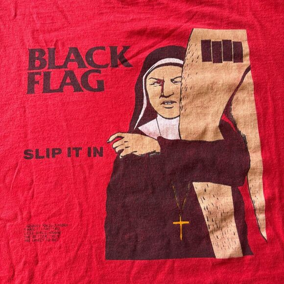 Vintage 2000s Black Flag Slip It In Punk Band SST Raymond Pettibon T-Shirt XL - Picture 2 of 5